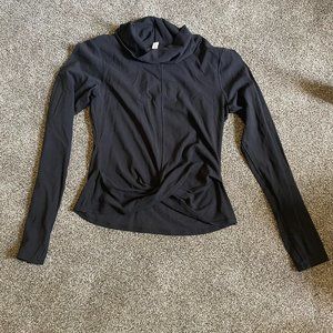 Lululemon Long Sleeved Twist Black Top Size 10